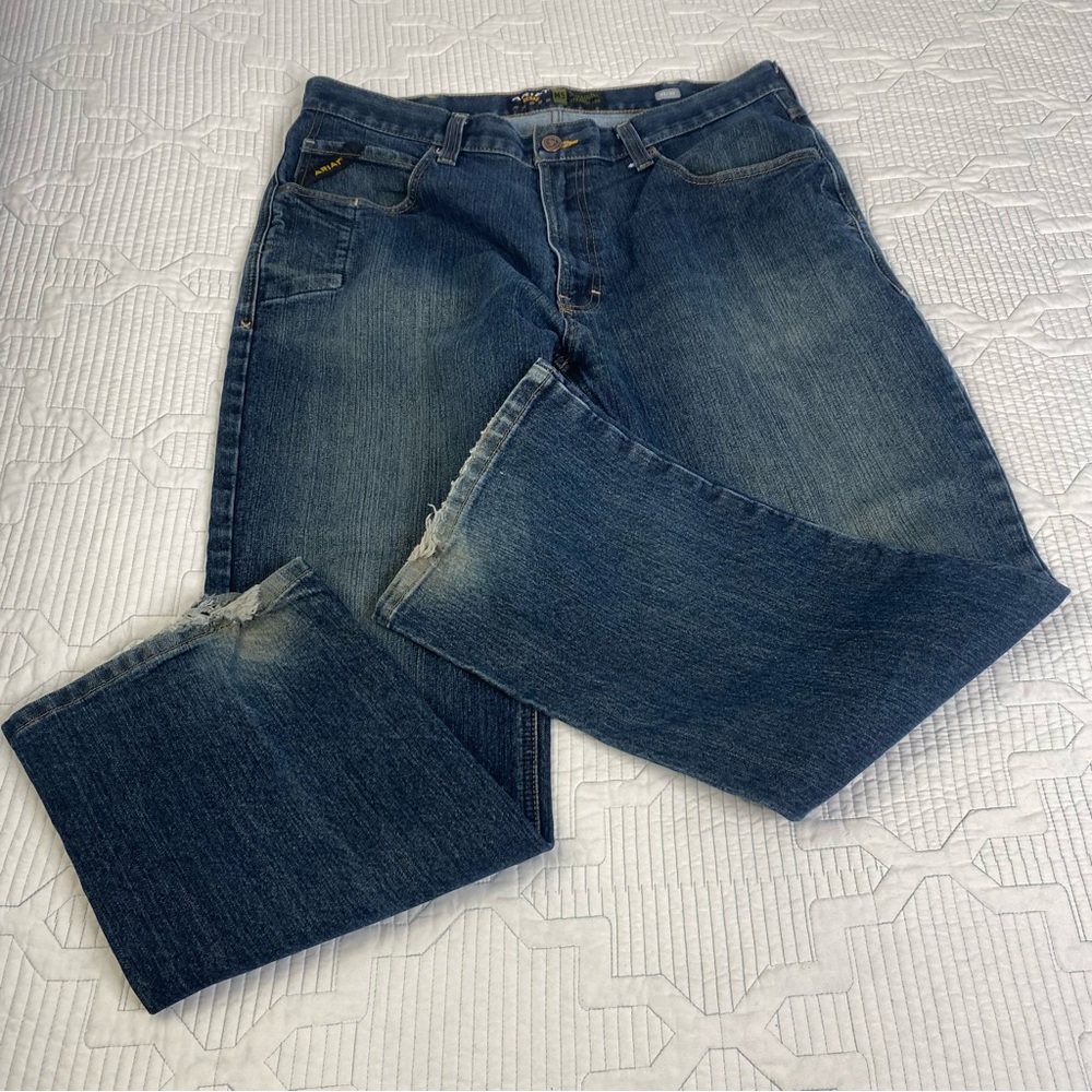 Ariat M5 Rebar Straight Leg Jeans Men's 38 X 30 Blue Denim Work Western